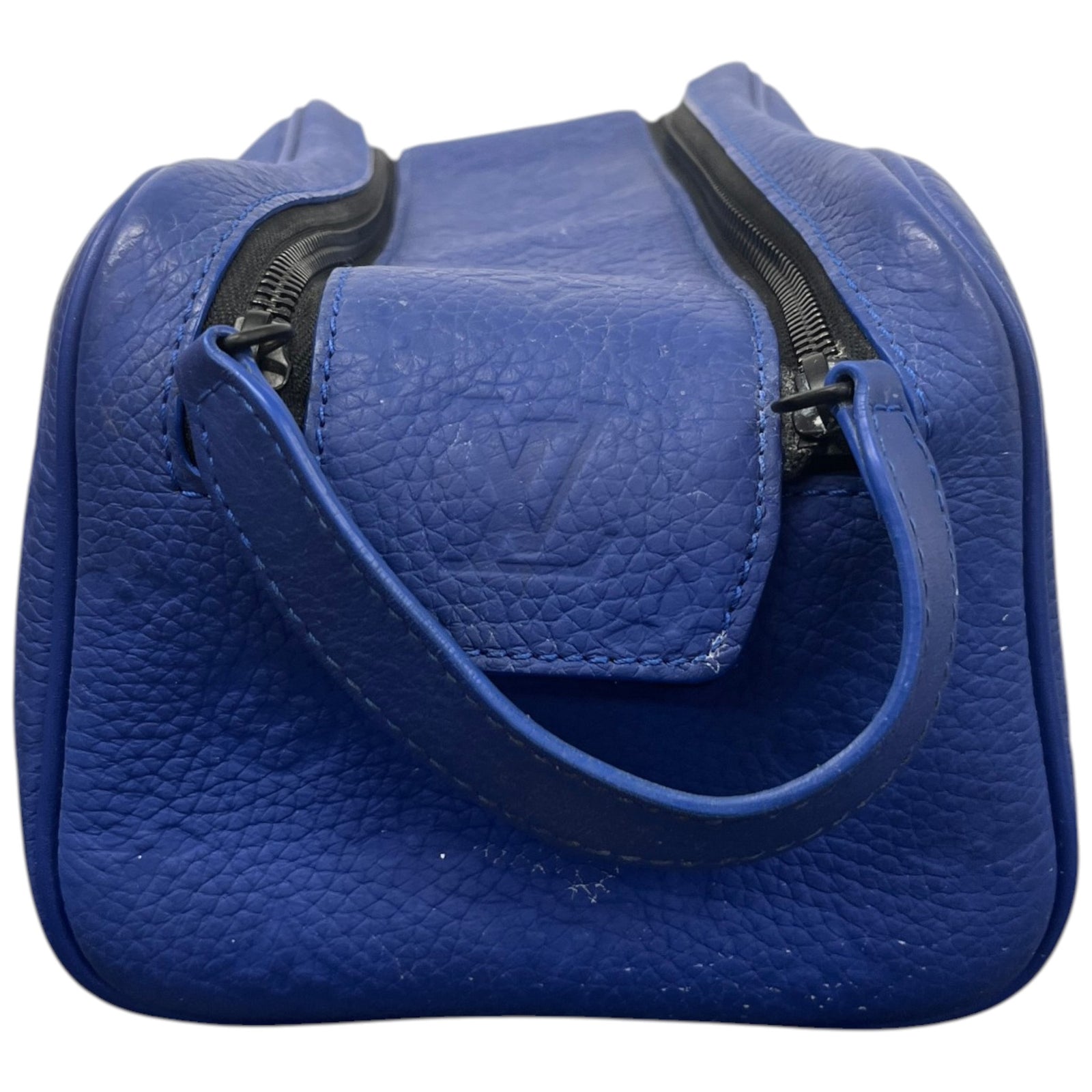 Men's Taurillon MonogramDopp Kit Toiletry Bag Blue - Photo 5