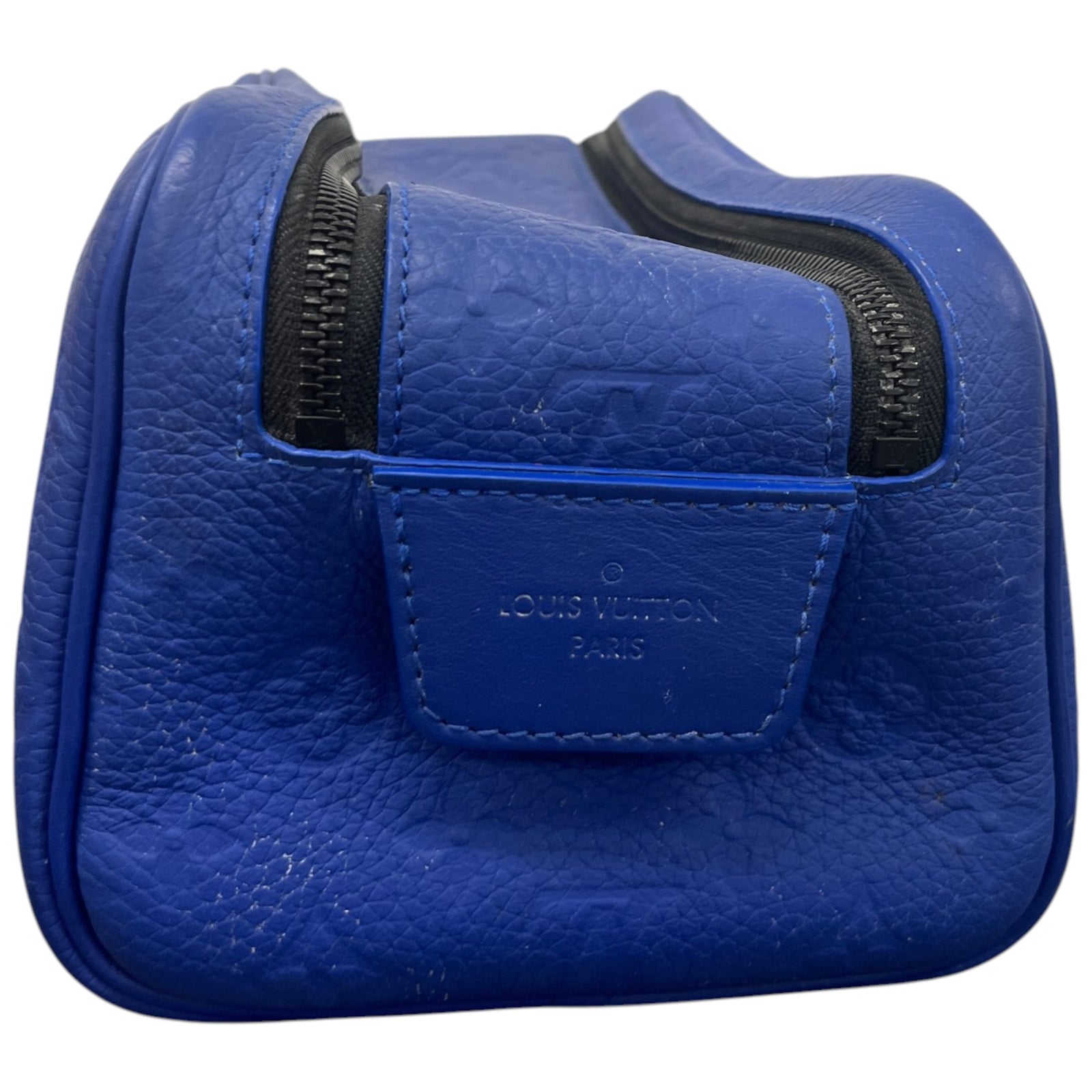 Men's Taurillon MonogramDopp Kit Toiletry Bag Blue - Photo 6