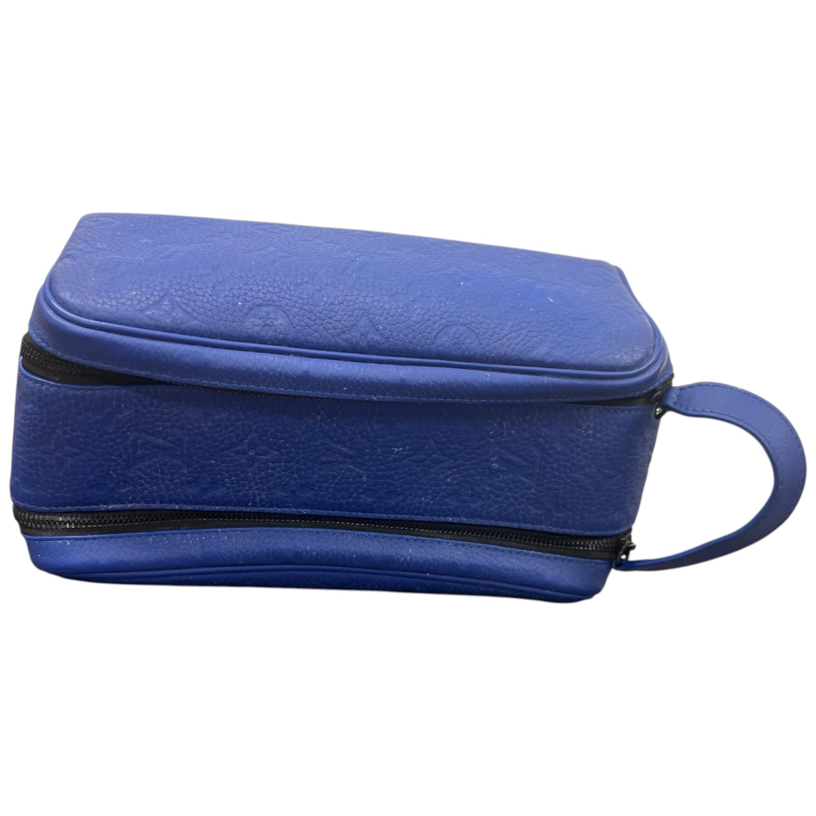 Men's Taurillon MonogramDopp Kit Toiletry Bag Blue - Photo 9