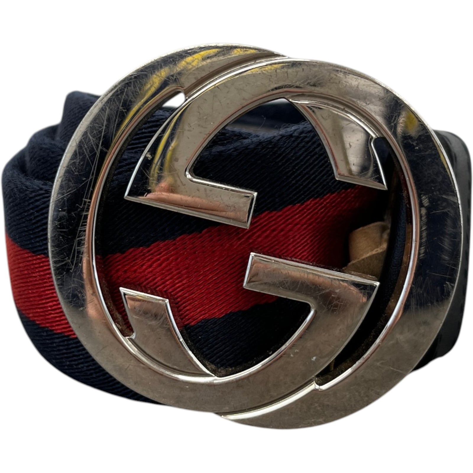 Men's Interlocking G Belt Navy Size Waist 36" - Photo 1