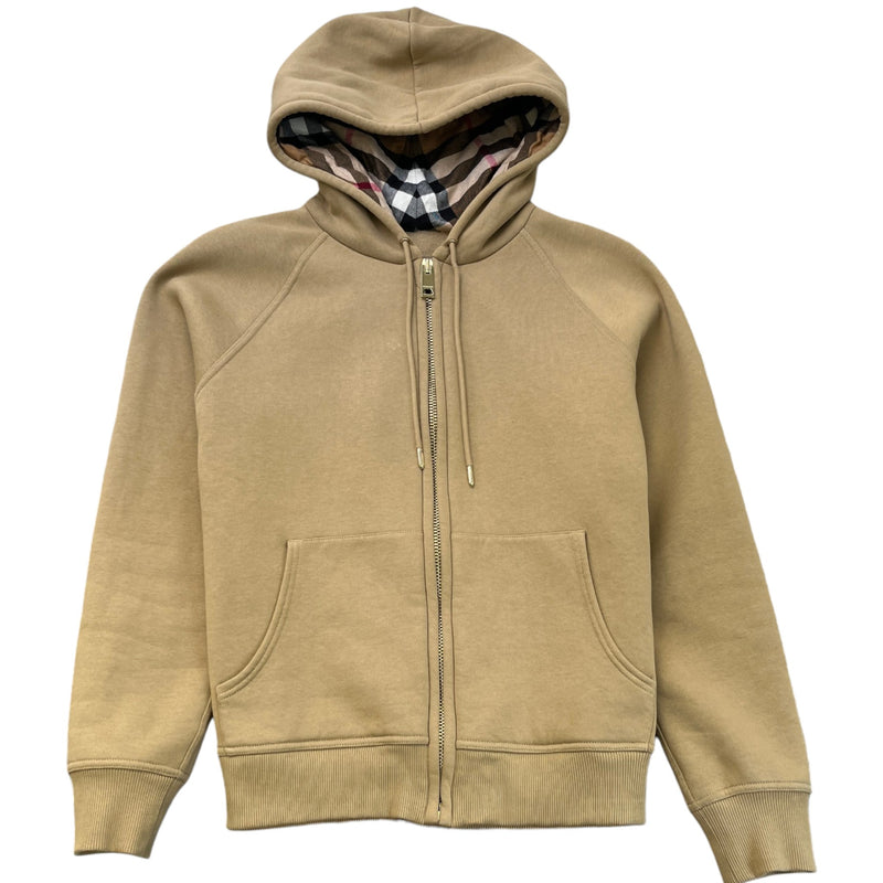 Women's Nova Check Hoodie Beige Size XL
