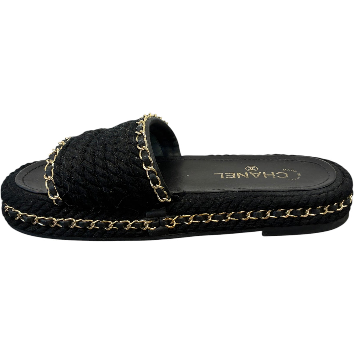 Women's Rope Chain CC Logo Sandals Black Size UK 5 / EU 38 - Photo 3