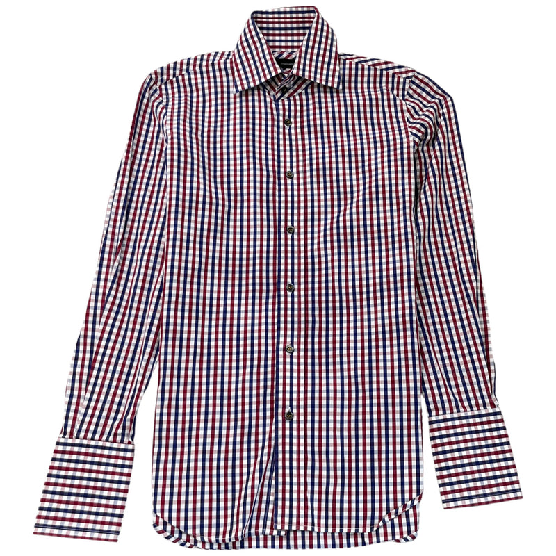 Men's Checkered Shirt Navy Size IT 48 / UK M