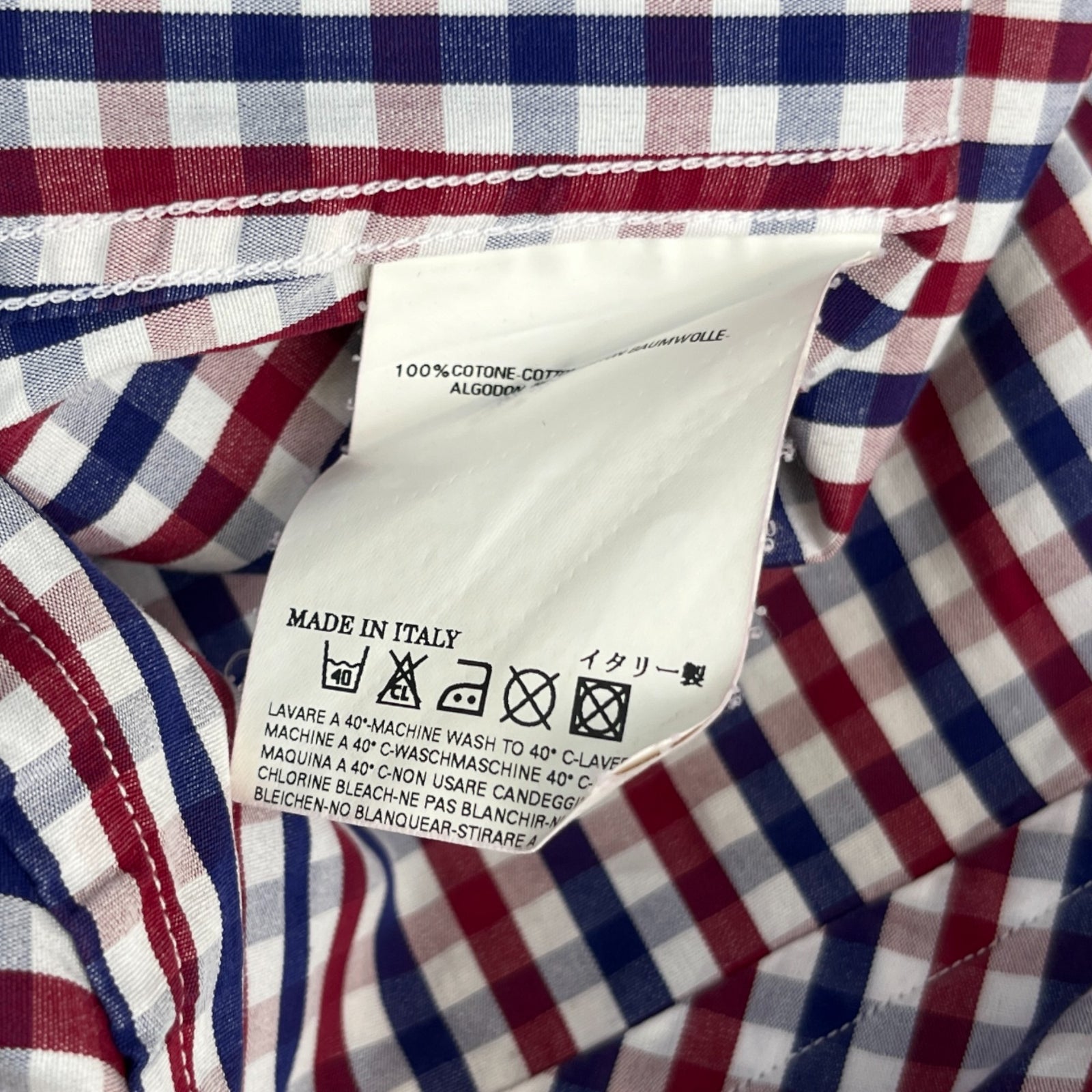 Men's Checkered Shirt Navy Size IT 48 / UK M - Photo 7