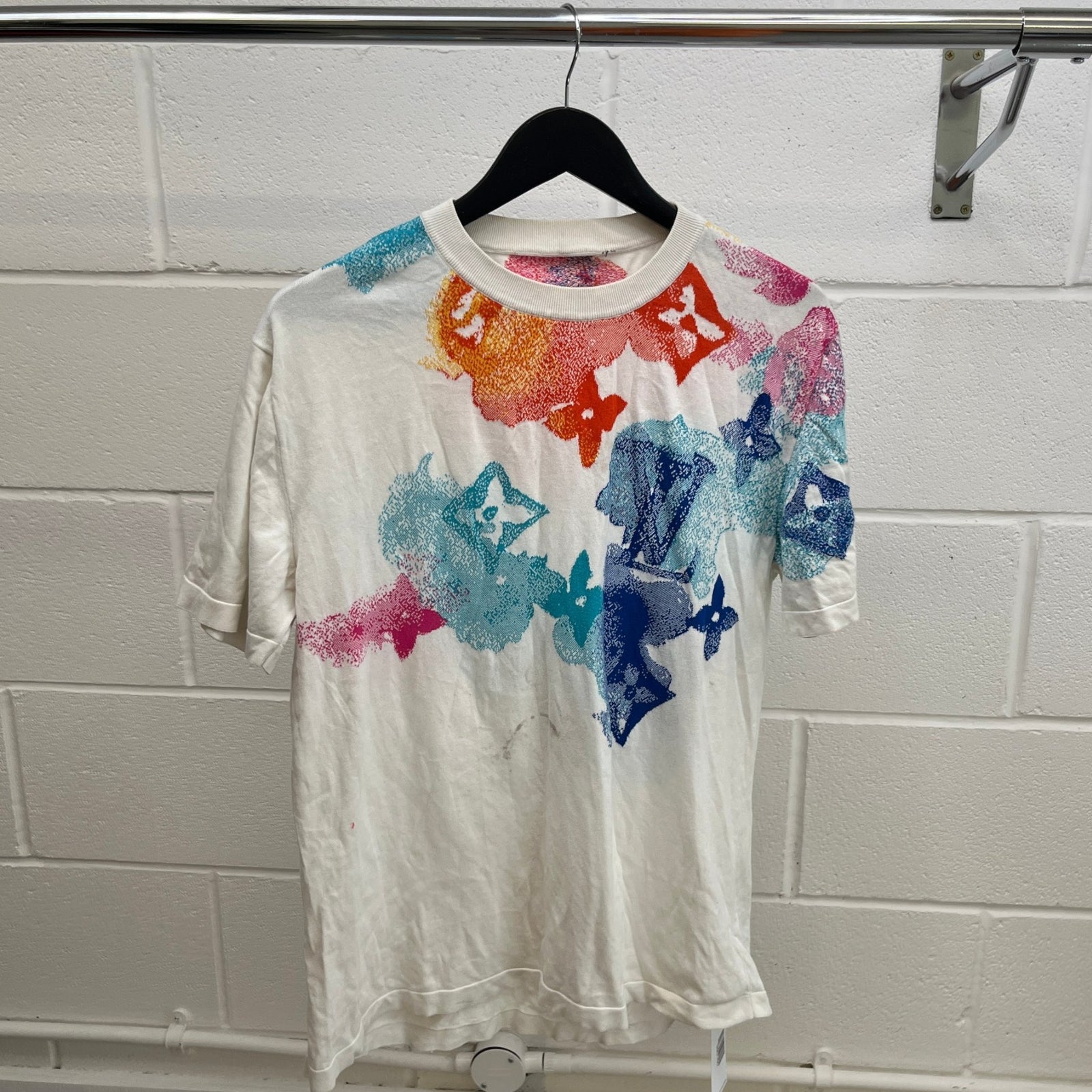 Men's Monogram Watercolor T-Shirt White Size XL - Photo 7