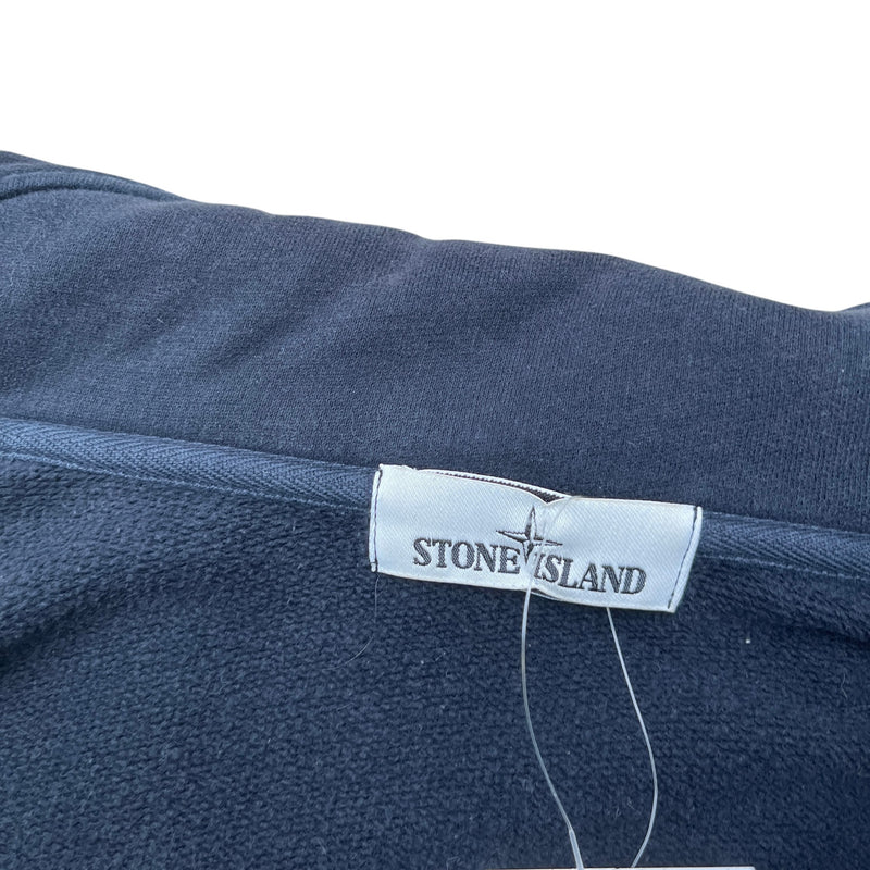 Men's Applique Logo Zip Hoodie Navy Size XL
