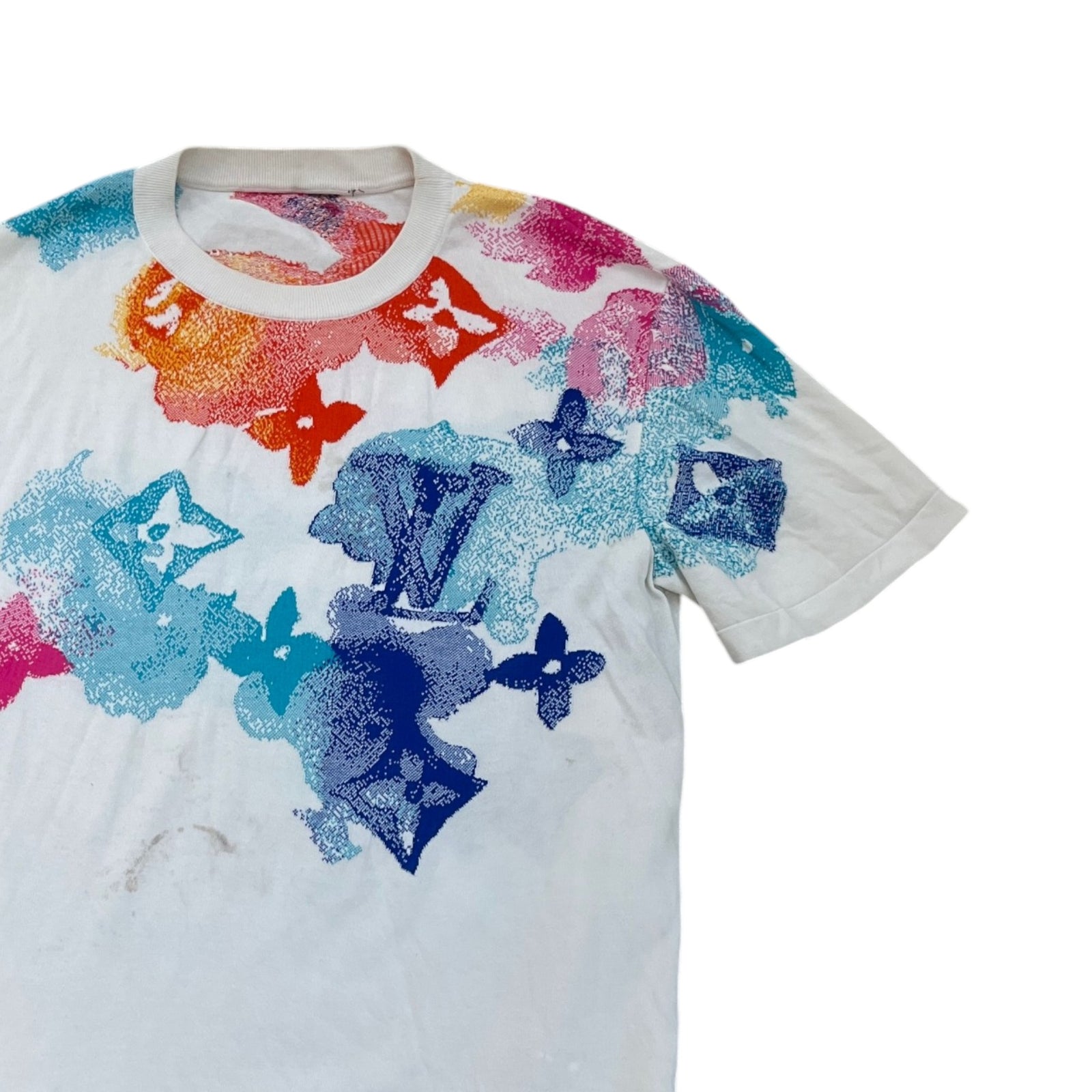 Men's Monogram Watercolor T-Shirt White Size XL - Photo 3