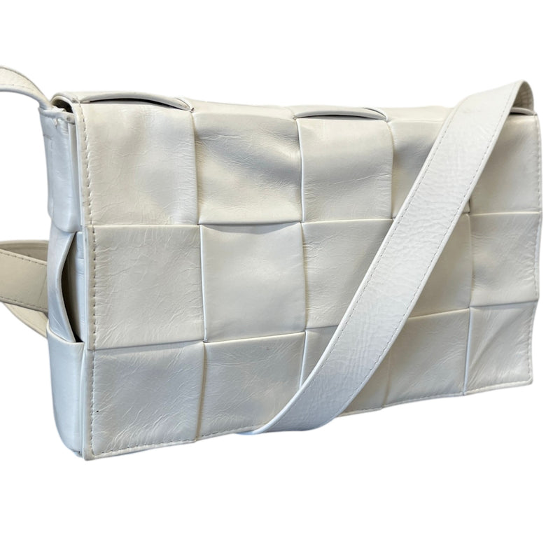 Women's Intrecciato Woven Cassette Bag White