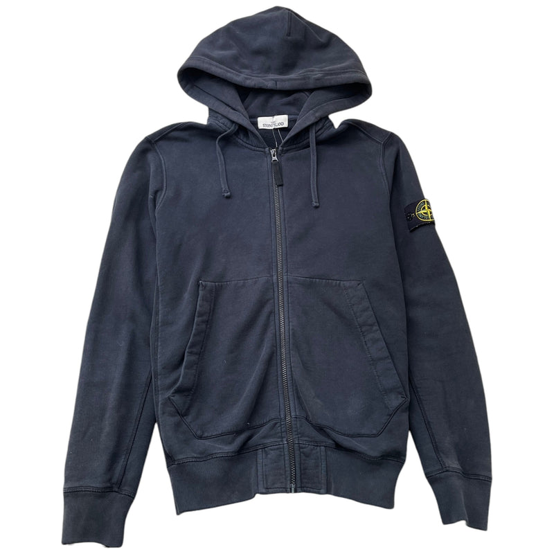 Men's Applique Logo Zip Hoodie Navy Size XL