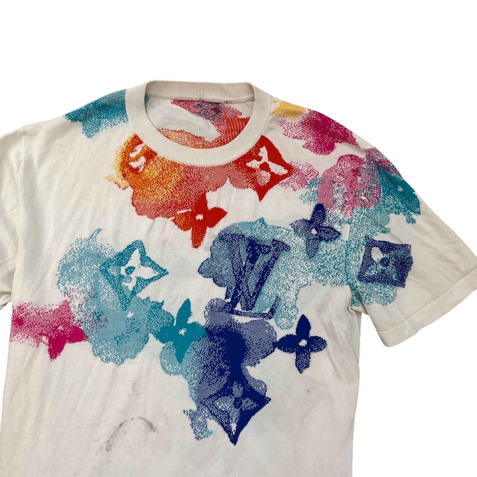Men's Monogram Watercolor T-Shirt White Size XL - Photo 5