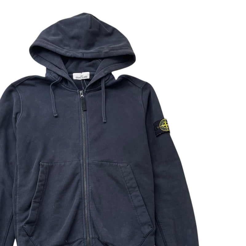 Men's Applique Logo Zip Hoodie Navy Size XL