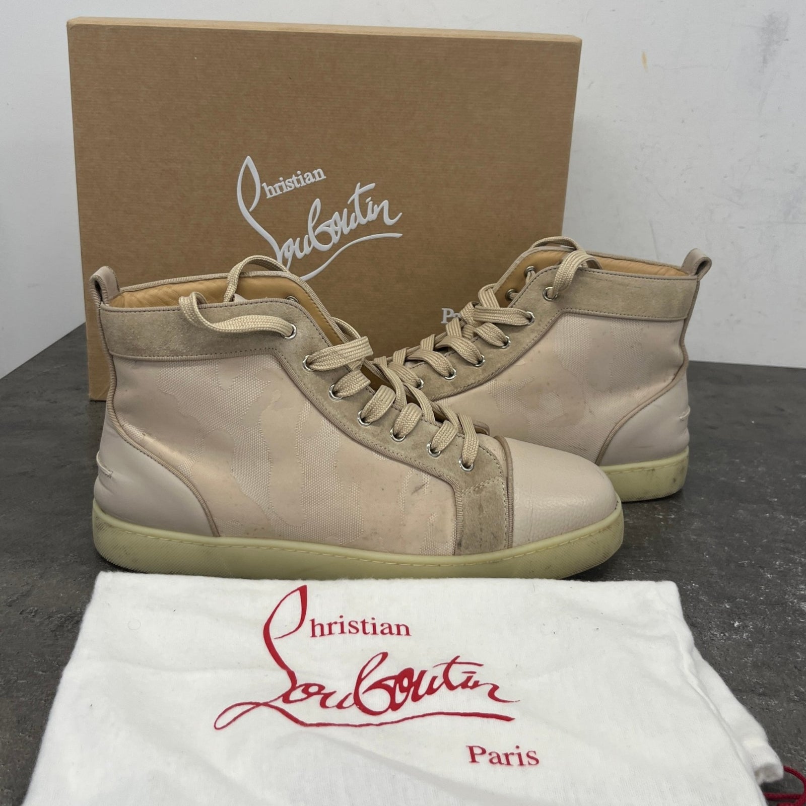 Men's Louis Orlato High Trainers Beige Size UK 11 / EU 45 - Photo 12