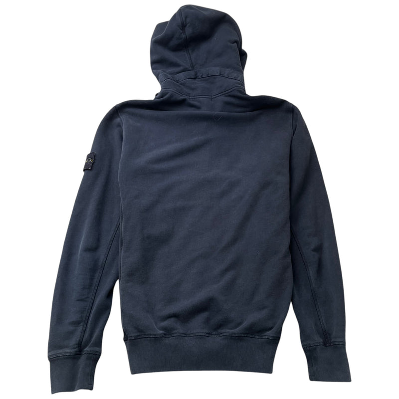 Men's Applique Logo Zip Hoodie Navy Size XL