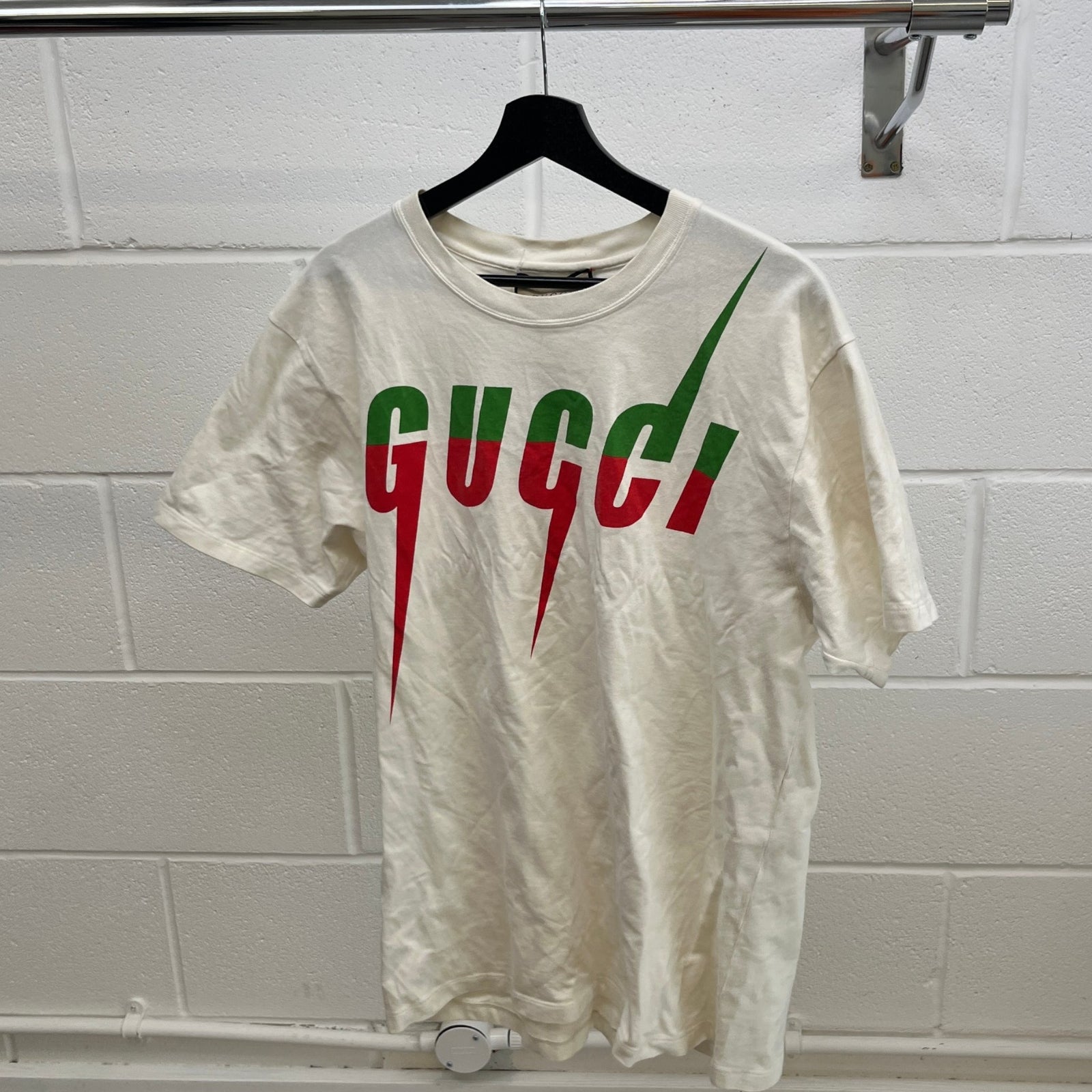 Men's Blade Print T-Shirt Cream Size S - Photo 9