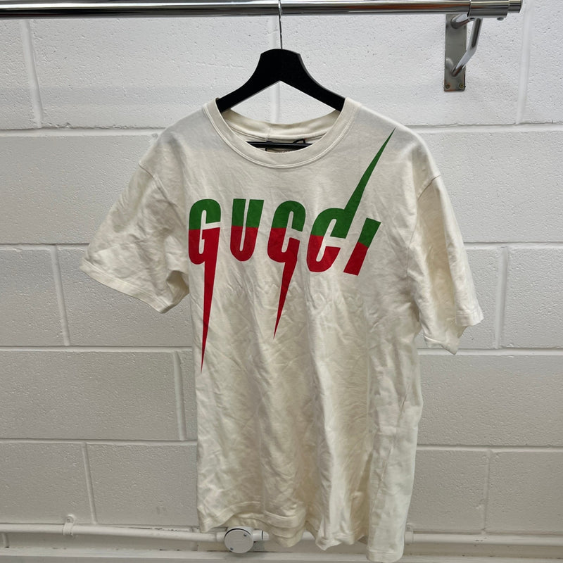 Men's Blade Print T-Shirt Cream Size S