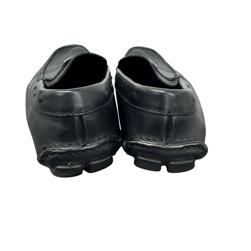 Men's Plaque Logo Loafers Black Size EU 42 / UK 8