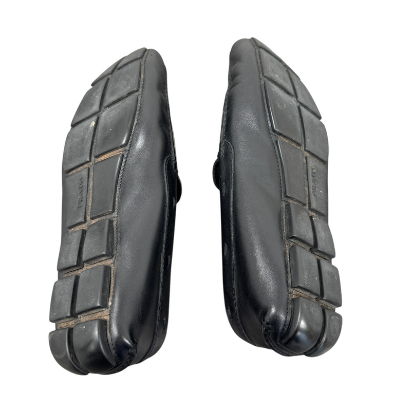 Men's Plaque Logo Loafers Black Size EU 42 / UK 8