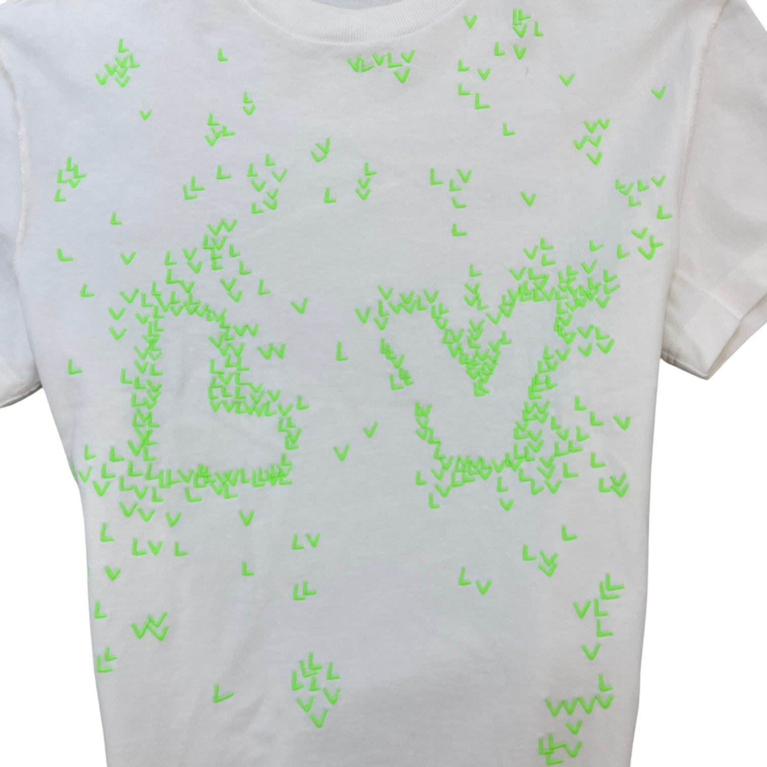 Louis Vuitton Men's Spread LV Embroidery T-Shirt White Size XS - Photo 5
