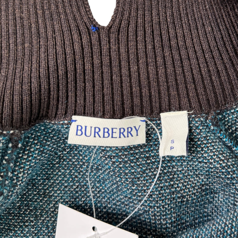 Men's Check Track Cardigan Grey Size S
