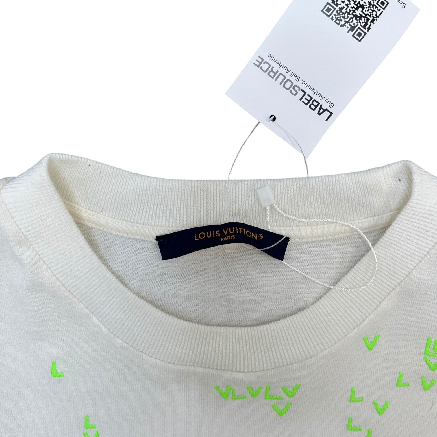 Louis Vuitton Men's Spread LV Embroidery T-Shirt White Size XS - Photo 6