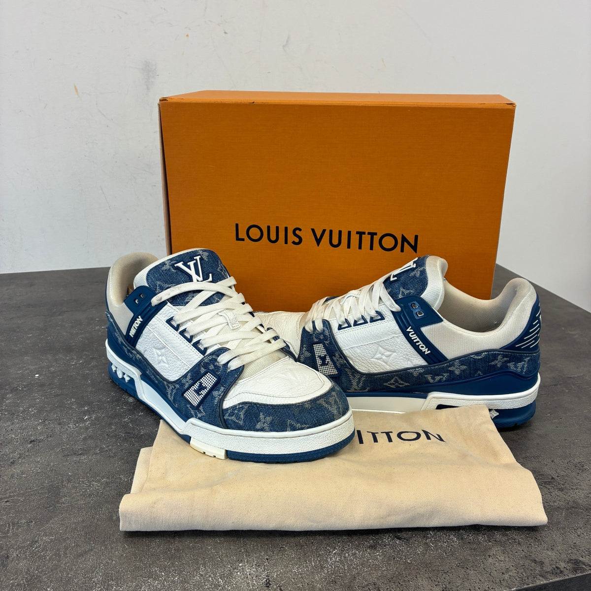 Men's LV Low Trainers Blue Size UK 10 / EU 44 - Photo 10