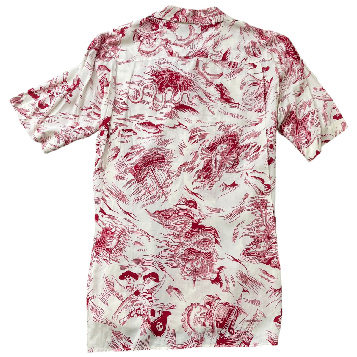 Men's Donald Duck Sea Storm Print Shirt White Size L - Photo 2