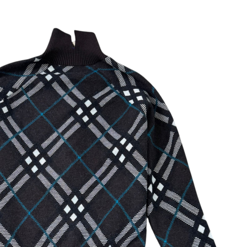 Men's Check Track Cardigan Grey Size S