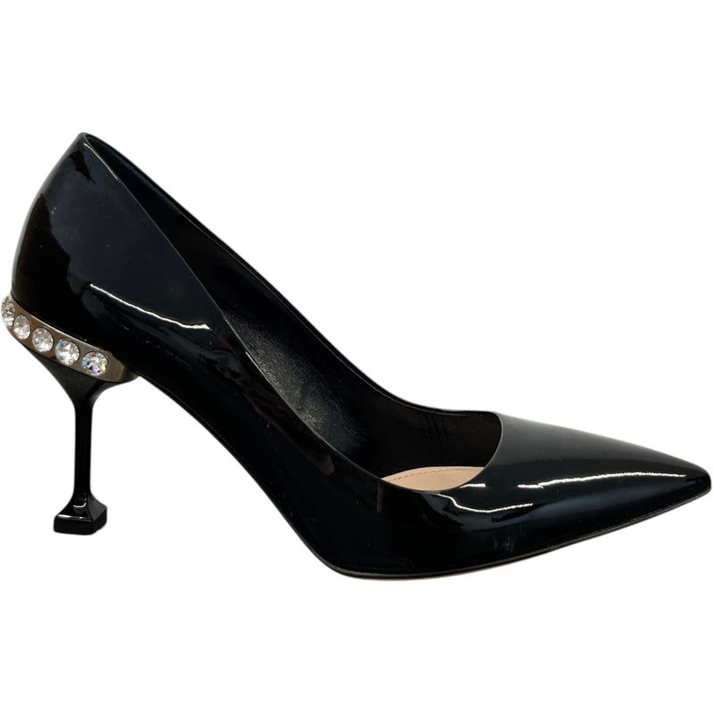 Women's Crystal Embellished Heels Black Size UK 6 / EU 39