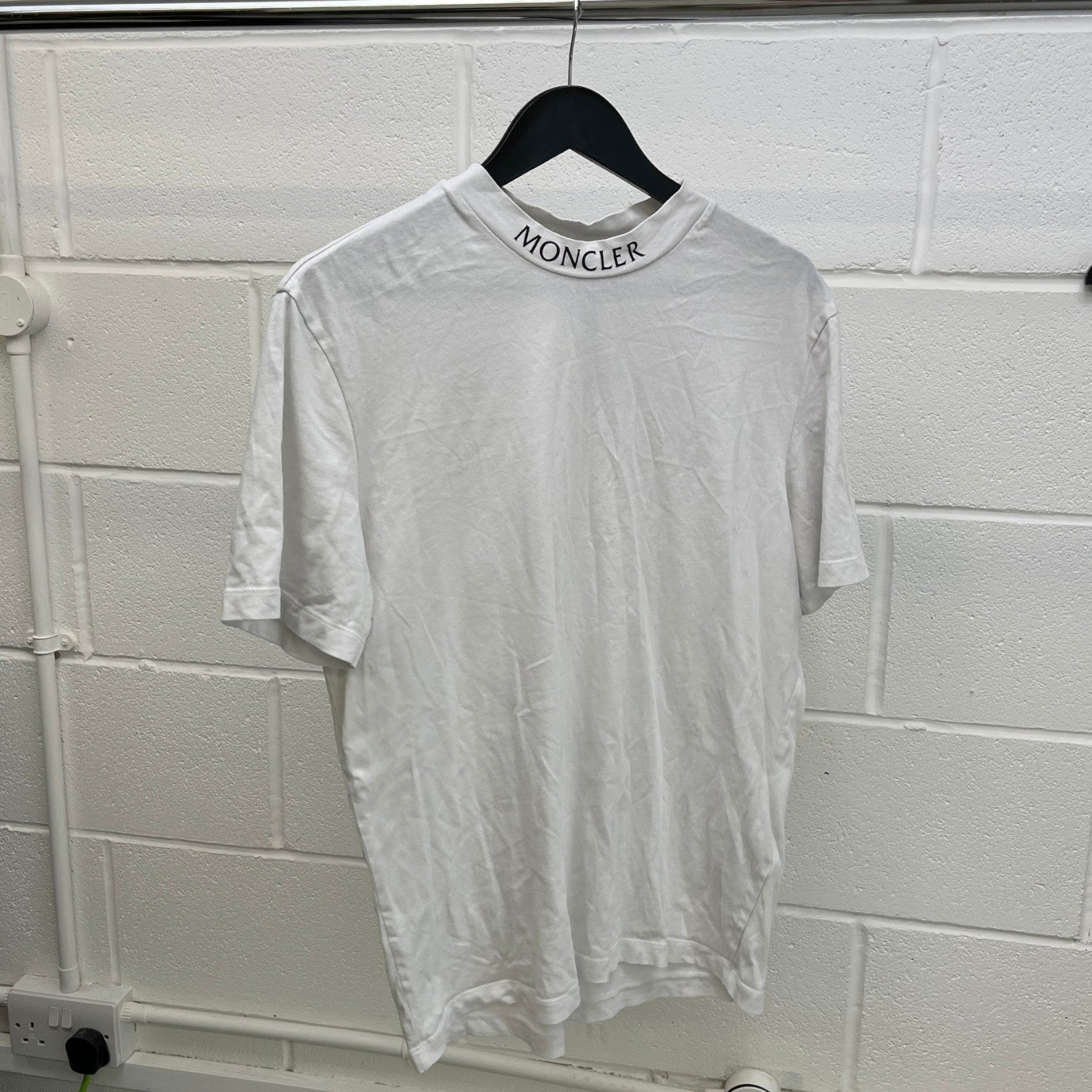 Men's Neck Logo T-Shirt White Size S - Photo 9