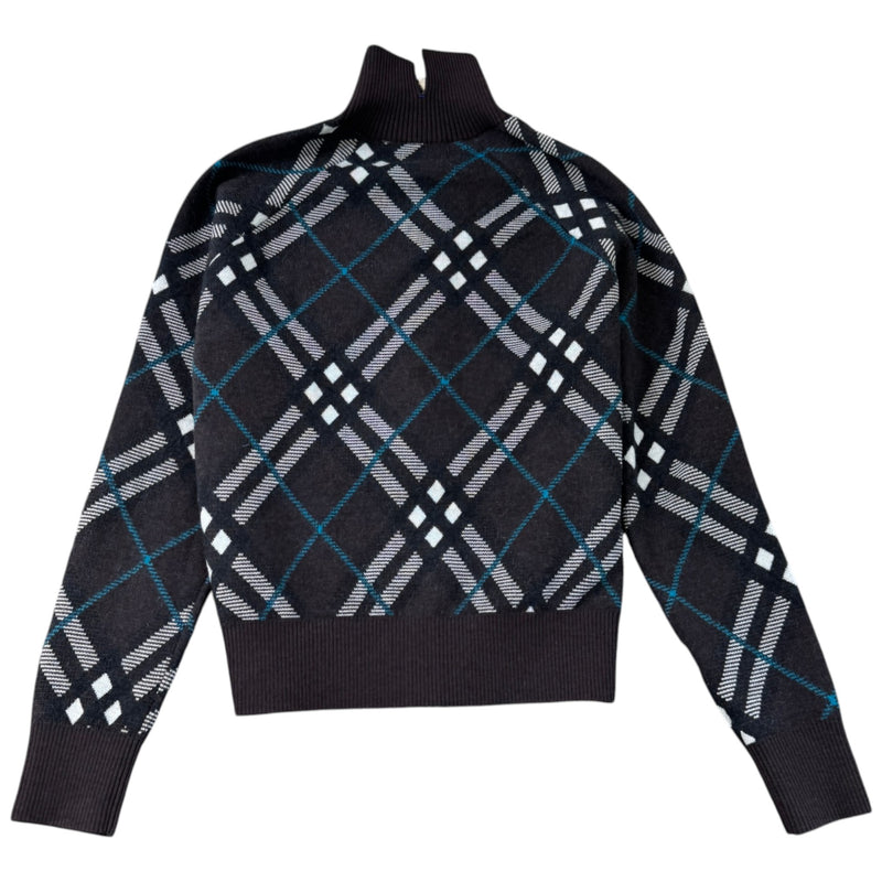 Men's Check Track Cardigan Grey Size S