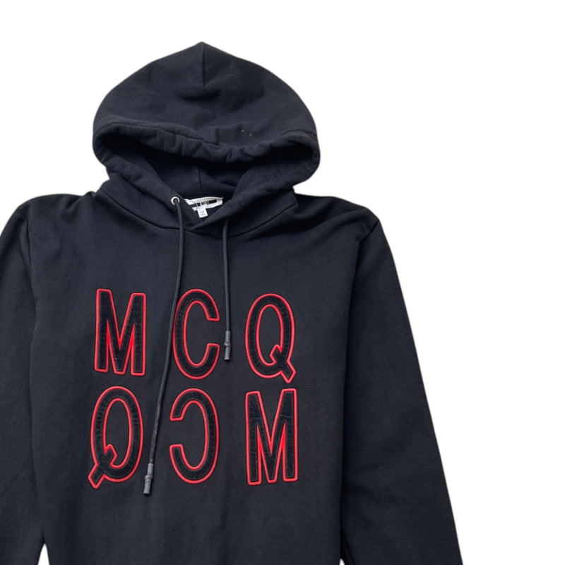 Men's Mcq Velvet Logo Hoodie Black Size M