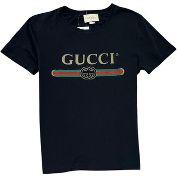 Women's Logo Print T-Shirt Black Size M