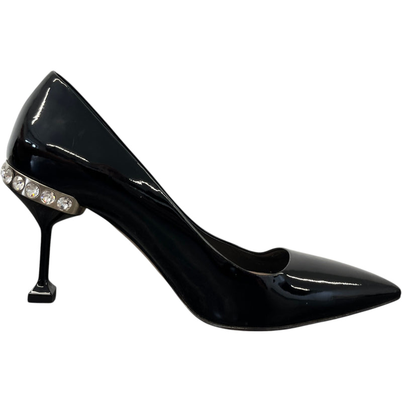 Women's Crystal Embellished Heels Black Size UK 6 / EU 39