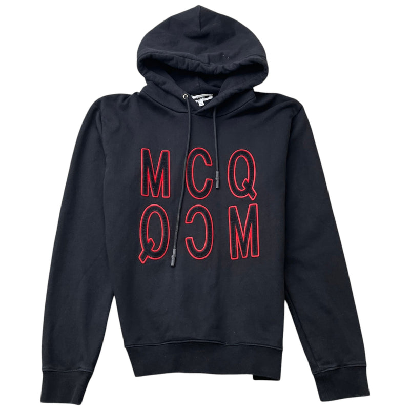 Men's Mcq Velvet Logo Hoodie Black Size M