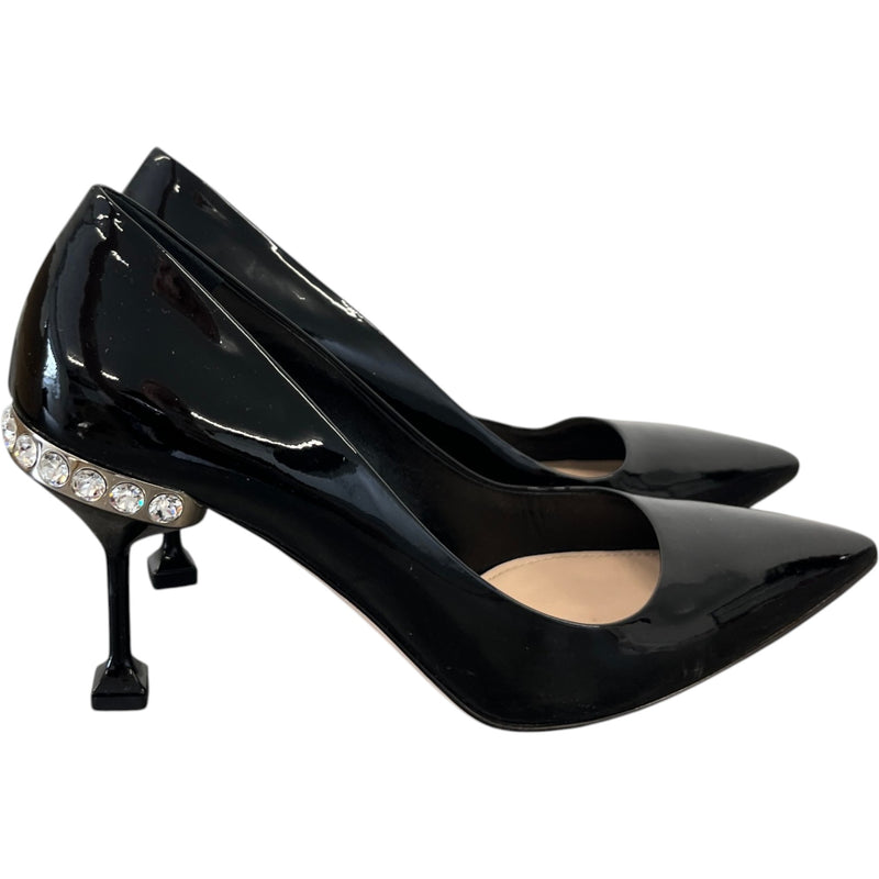 Women's Crystal Embellished Heels Black Size UK 6 / EU 39