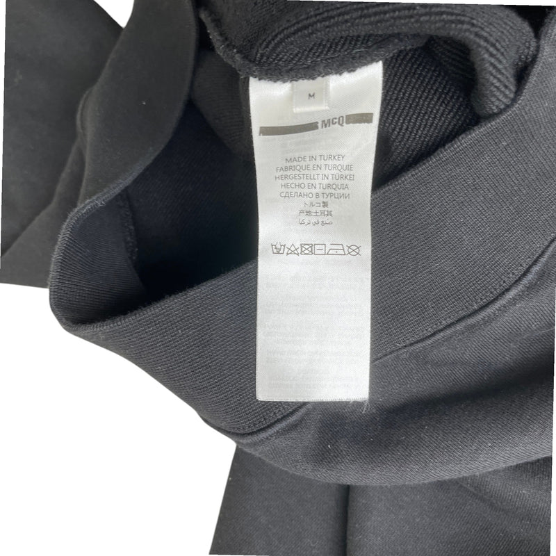 Men's Mcq Velvet Logo Hoodie Black Size M