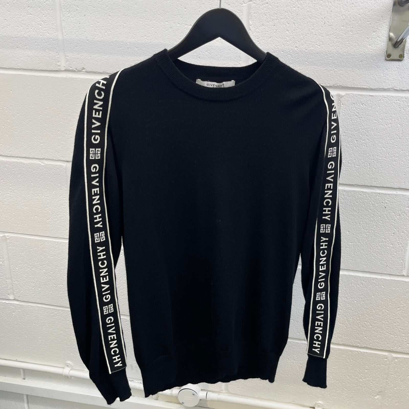 Men's Tape Logo Jumper Black Size M - Photo 8