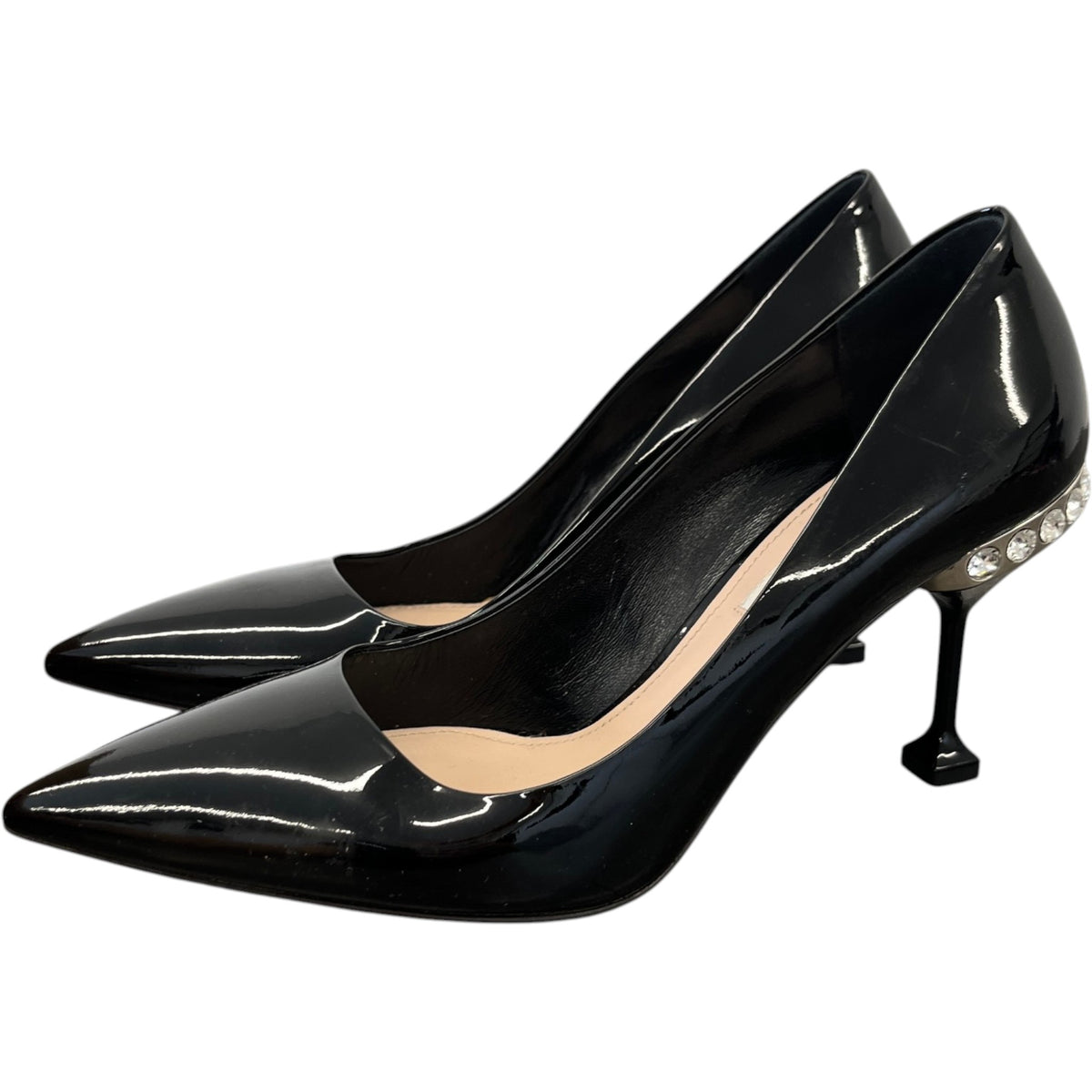 Women's Crystal Embellished Heels Black Size UK 6 / EU 39 - Photo 9