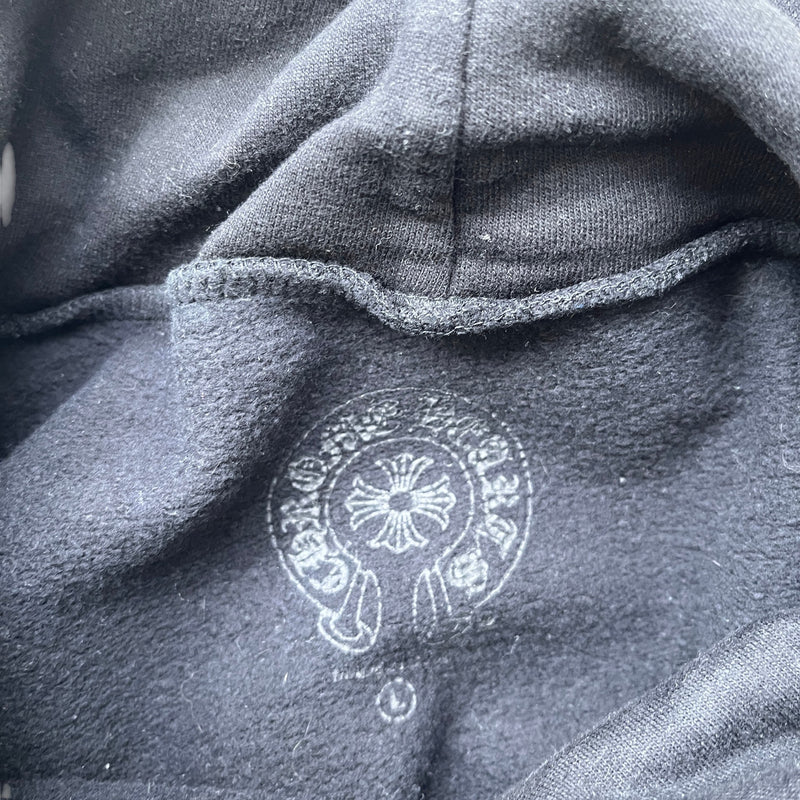 Men's Maltese Cross Graphic Print Hoodie Black Size L