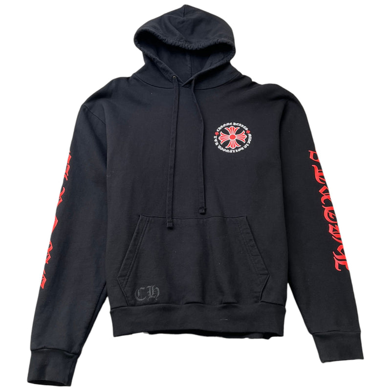 Men's Maltese Cross Graphic Print Hoodie Black Size L