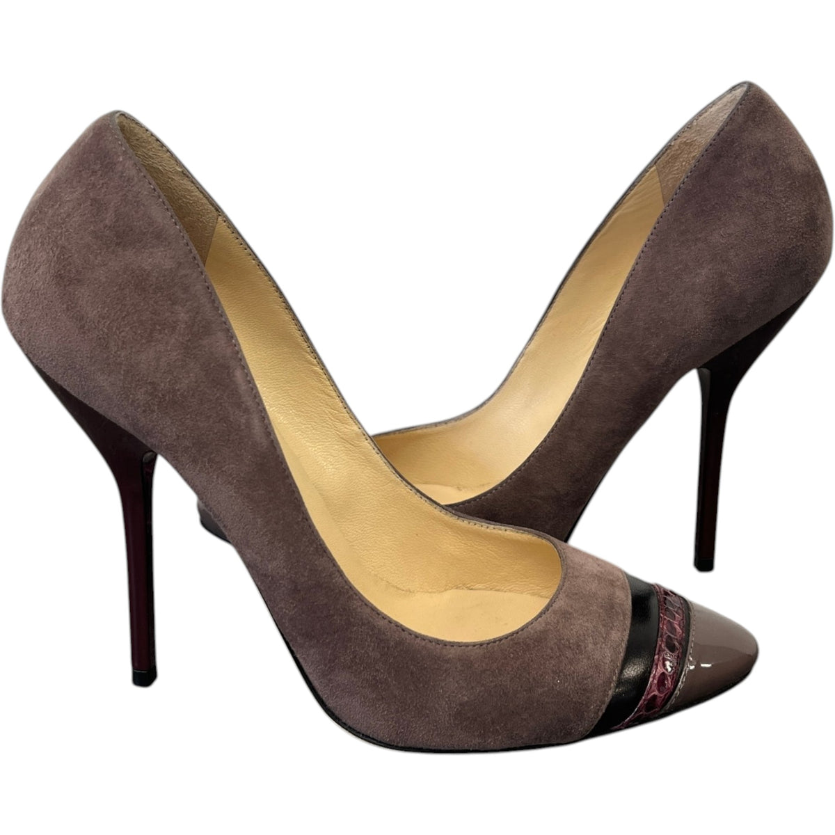Women's Suede Pointed Toe Heels Purple Size UK 3 / EU 36 - Photo 2
