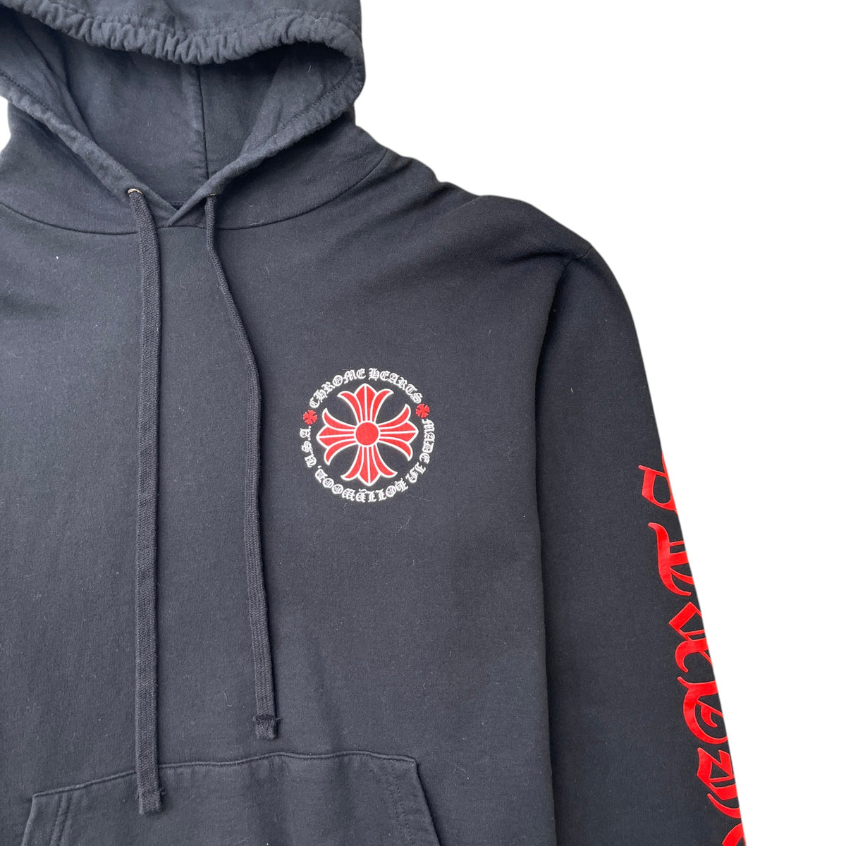 Men's Maltese Cross Graphic Print Hoodie Black Size L - Photo 5