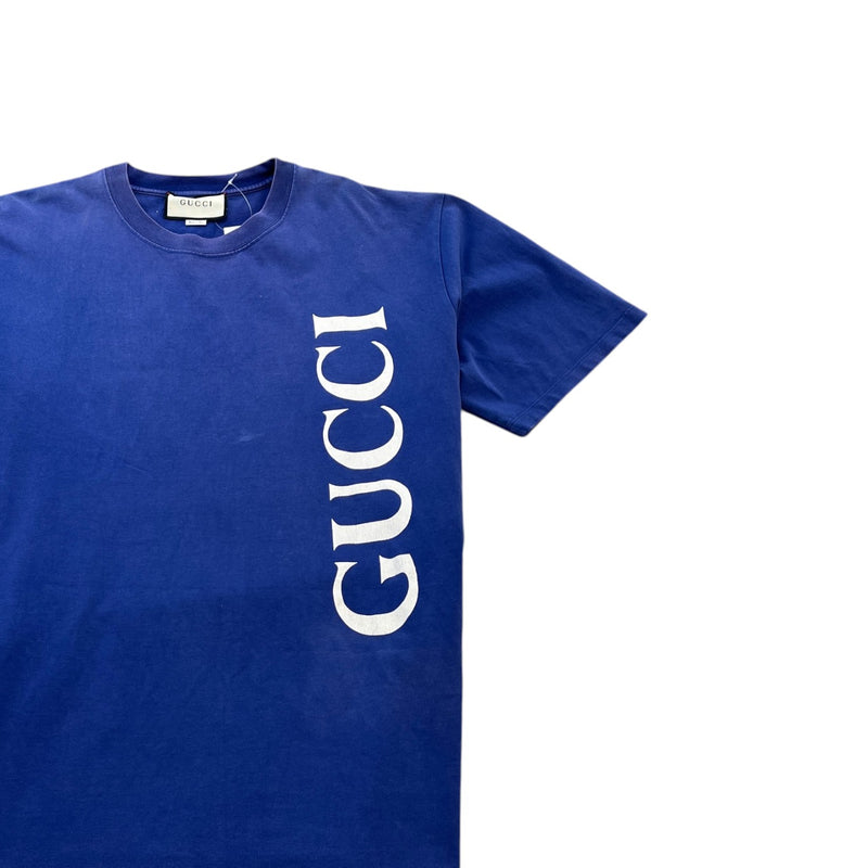 Men's Logo Print T-Shirt Blue Size XXXL