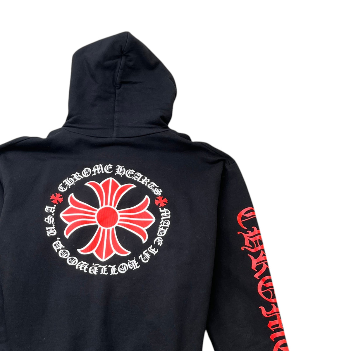 Men's Maltese Cross Graphic Print Hoodie Black Size L - Photo 4