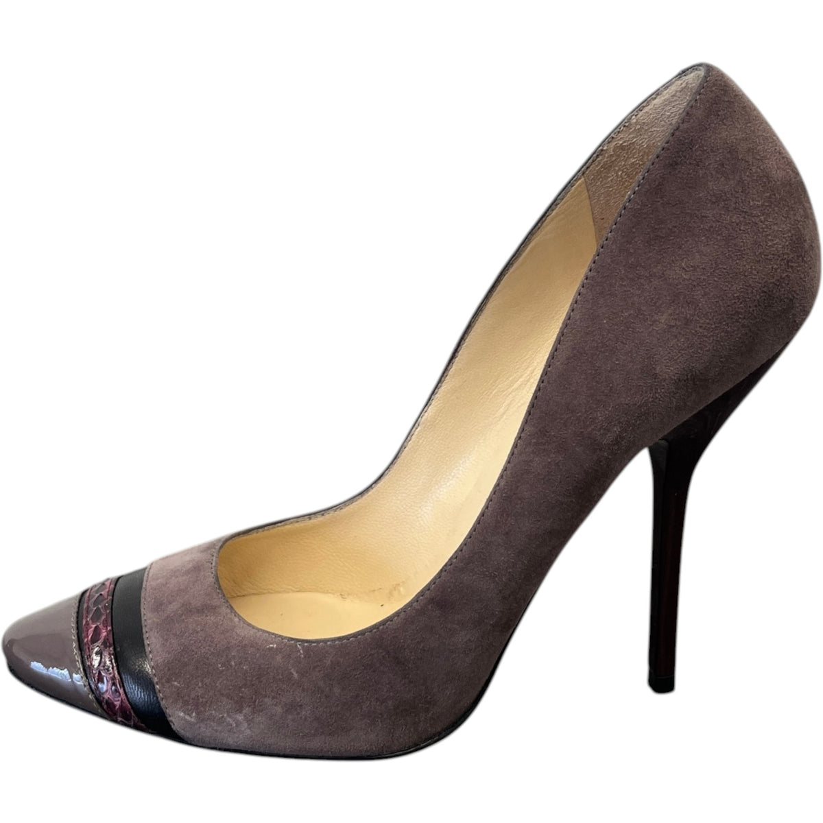 Women's Suede Pointed Toe Heels Purple Size UK 3 / EU 36 - Photo 5