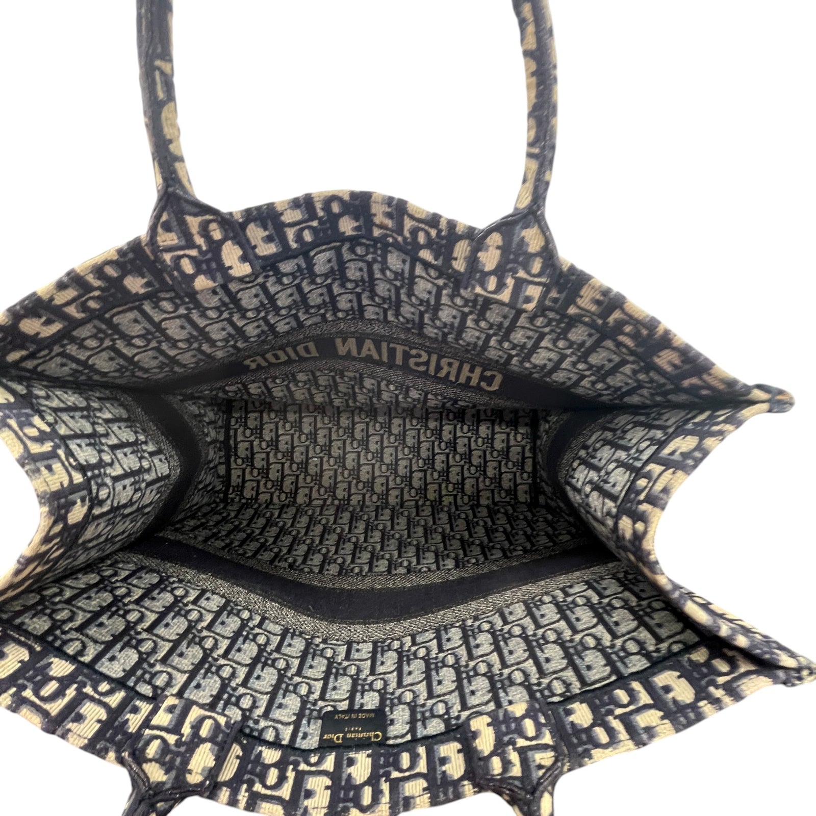 Women's Oblique Large Book Tote Handbag Navy - Photo 13