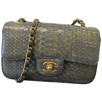Women's Python Classic Flap Bag Grey