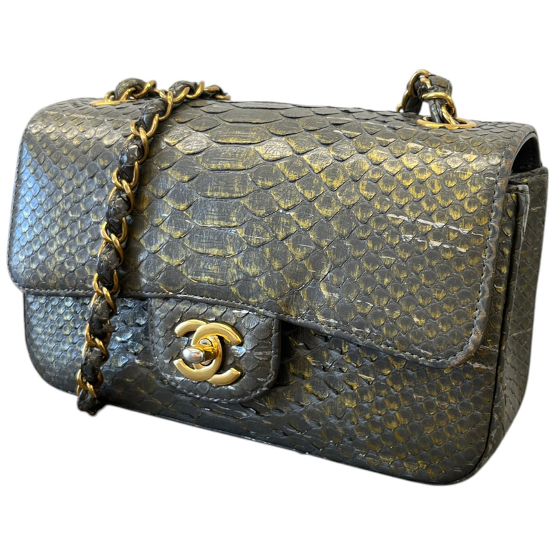 Women's Python Classic Flap Bag Grey