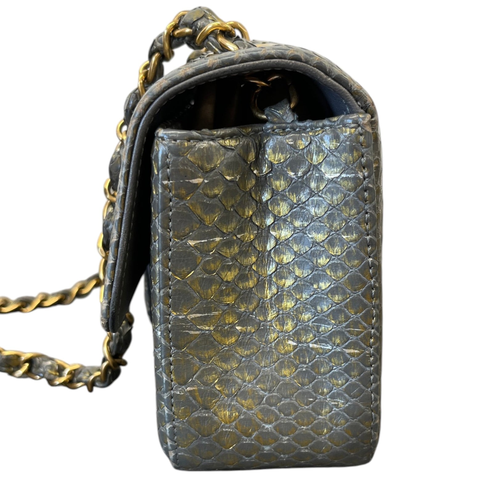 Women's Python Classic Flap Bag Grey - Photo 7