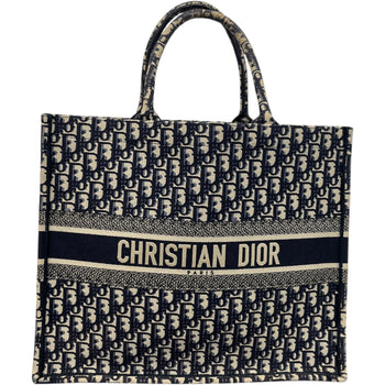 Women's Oblique Large Book Tote Handbag Navy